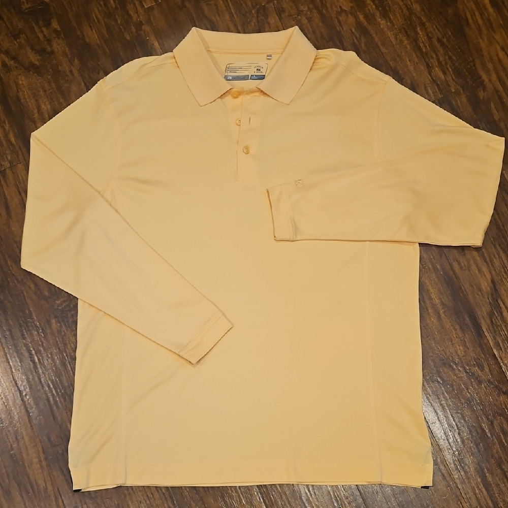 Cutter & Buck Light Yellow Long Sleeve Polo